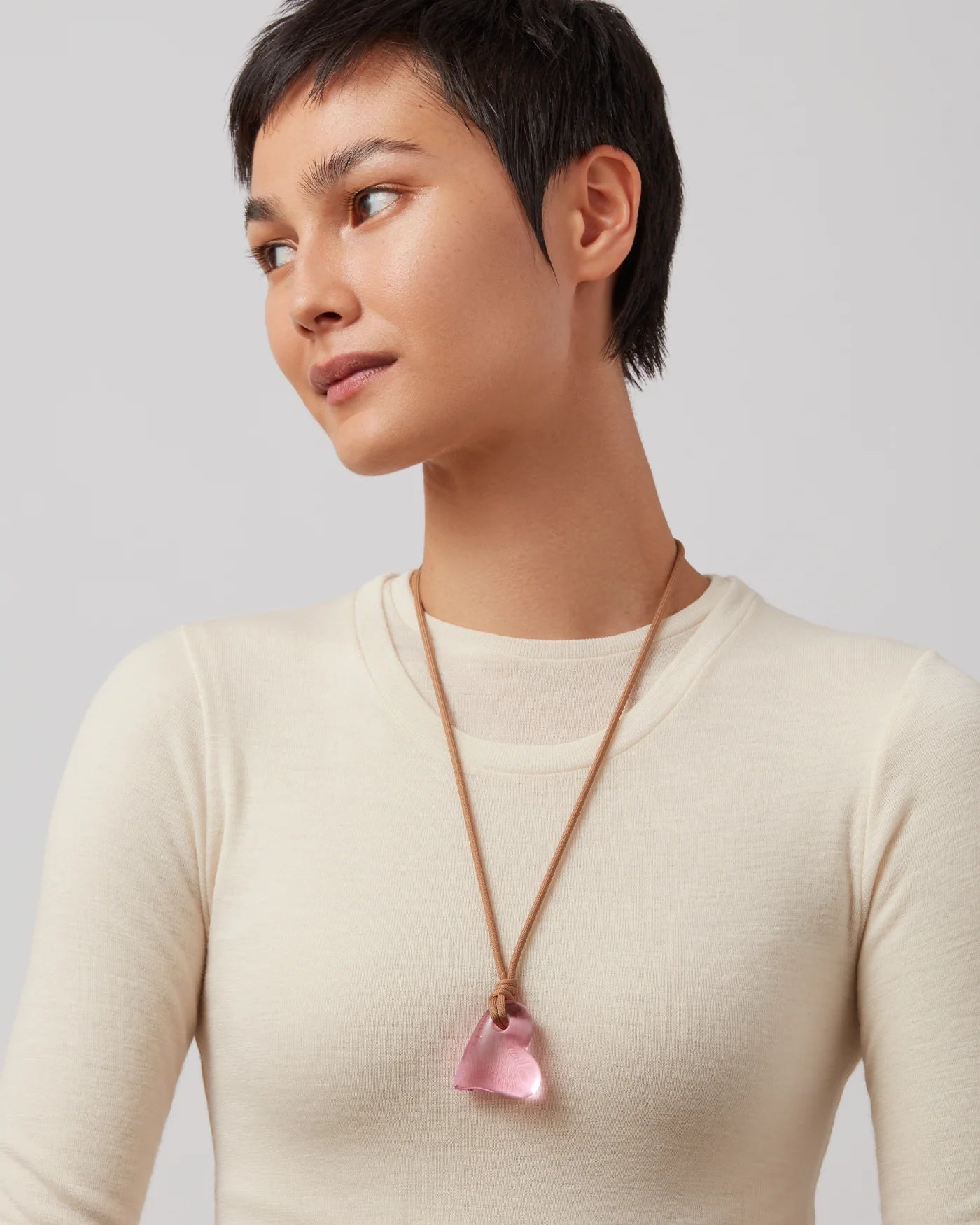 Art heart on a string necklace