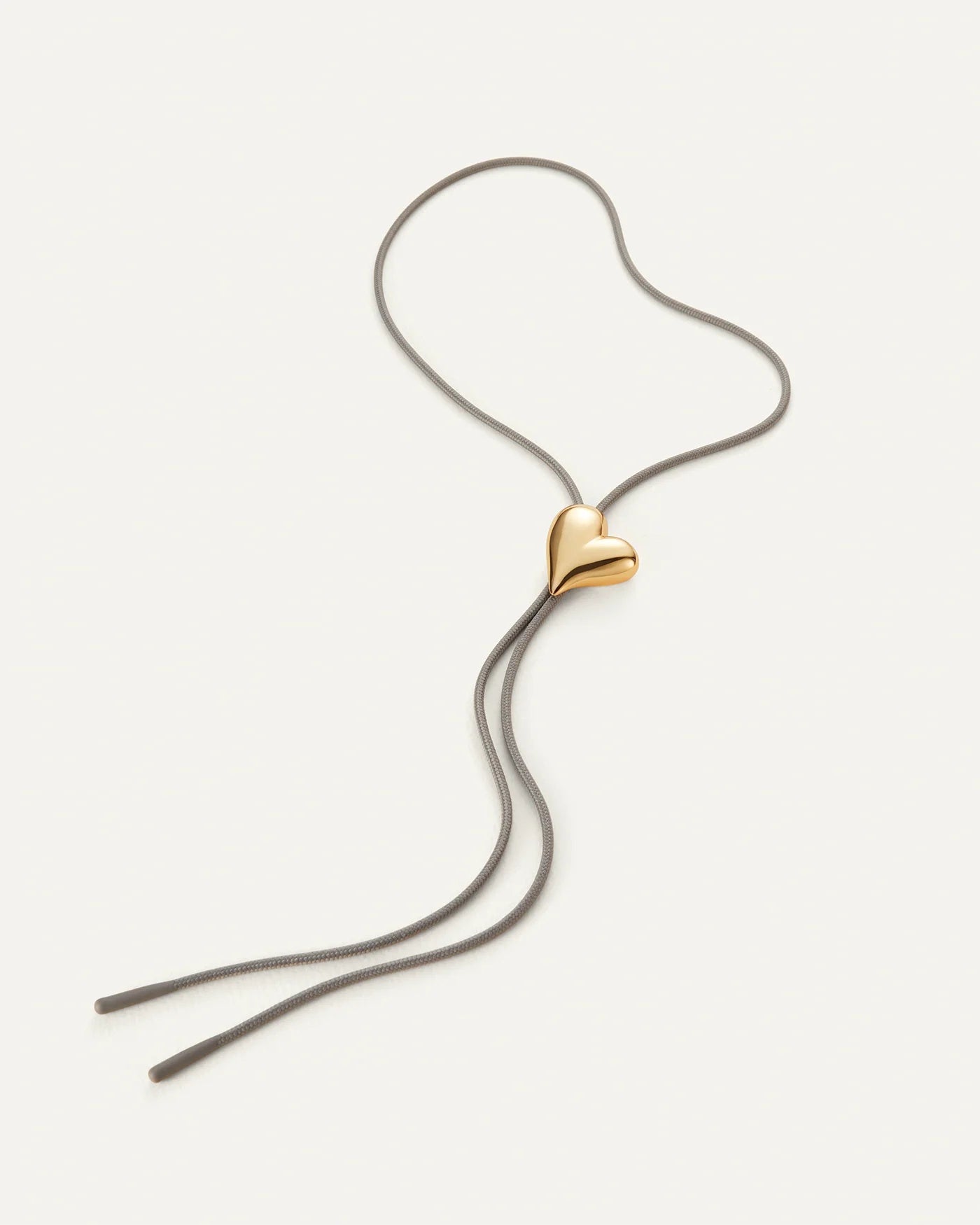 Heart sculpt bolo necklace