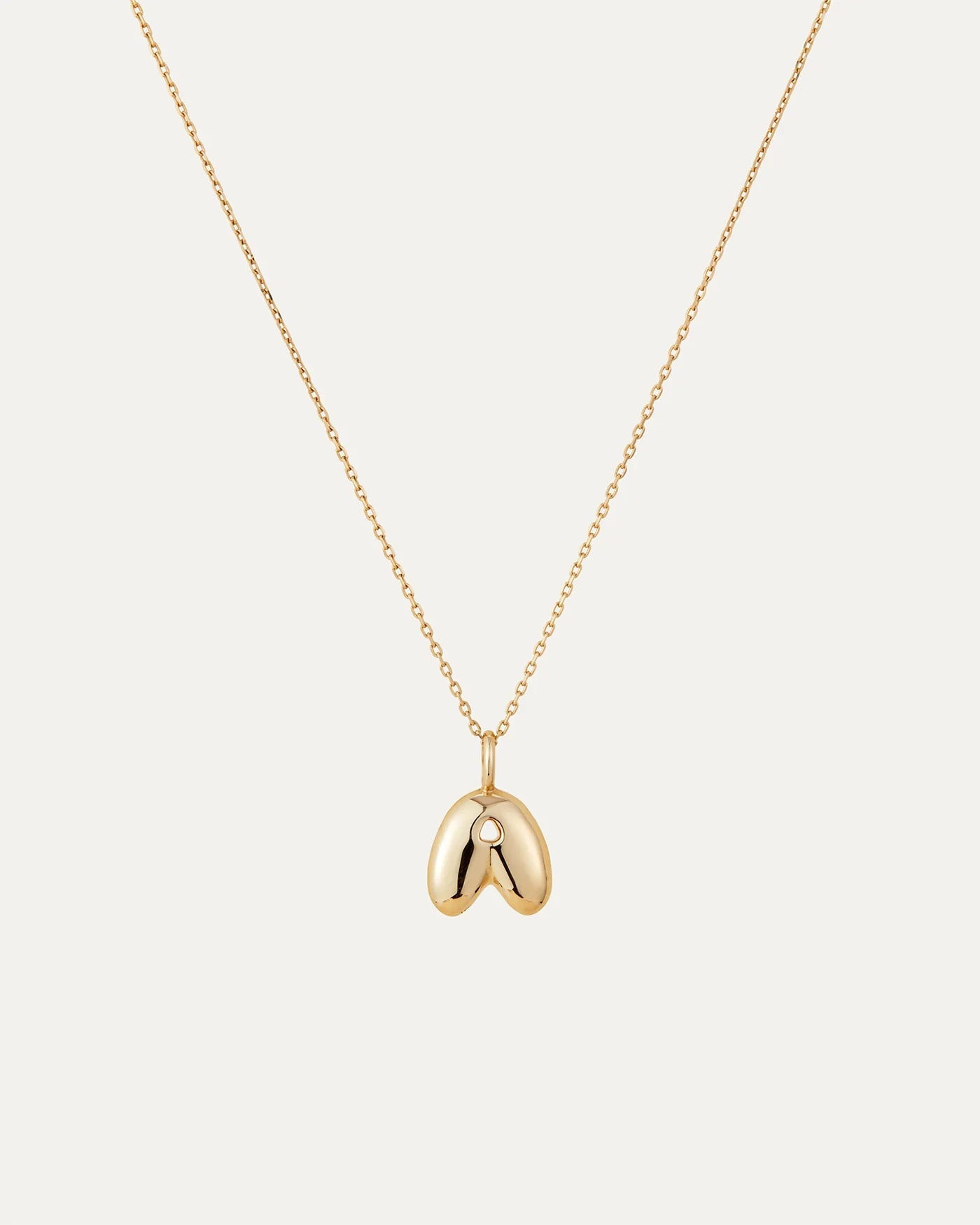 14K gold bubble letter necklace
