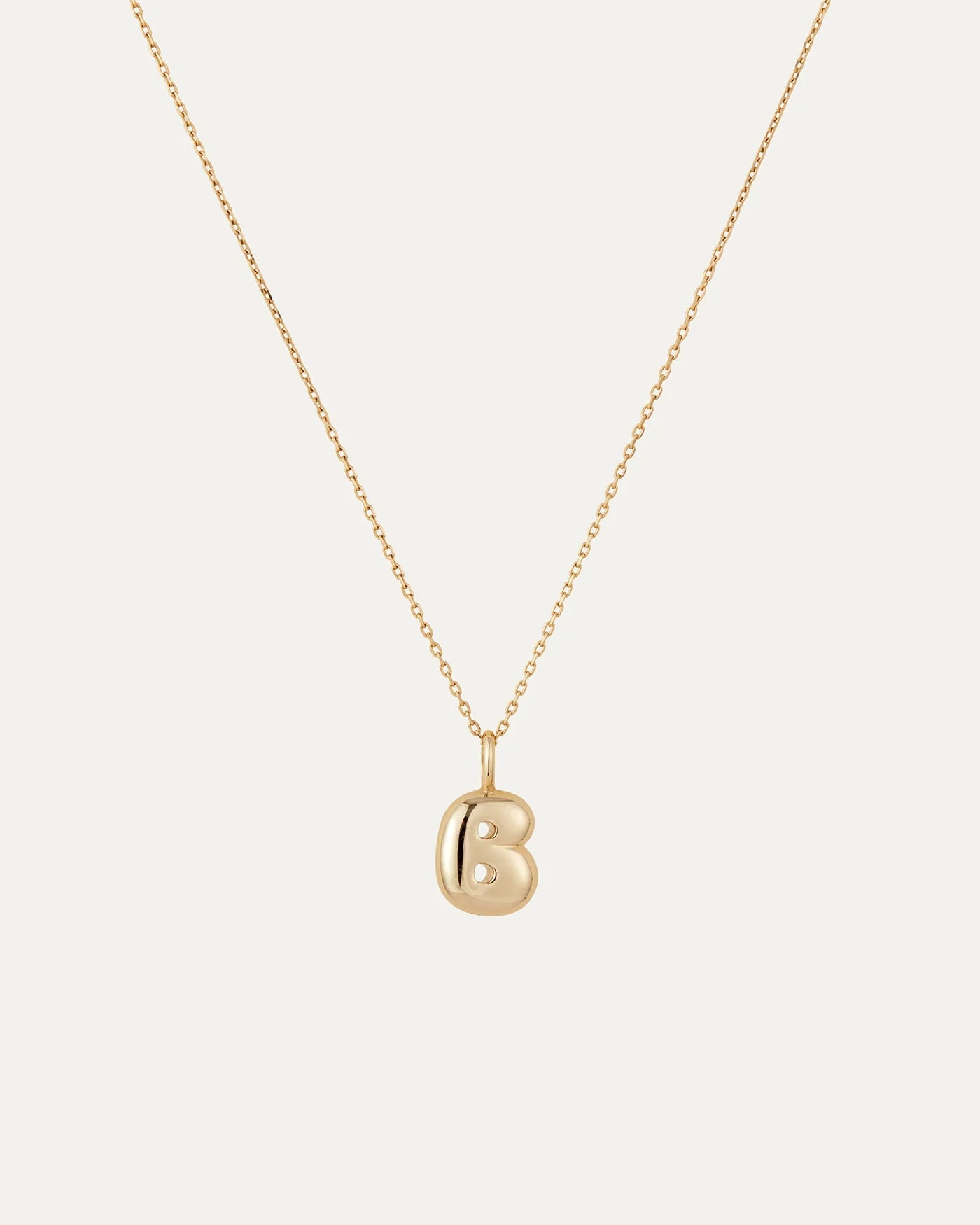 14K gold bubble letter necklace