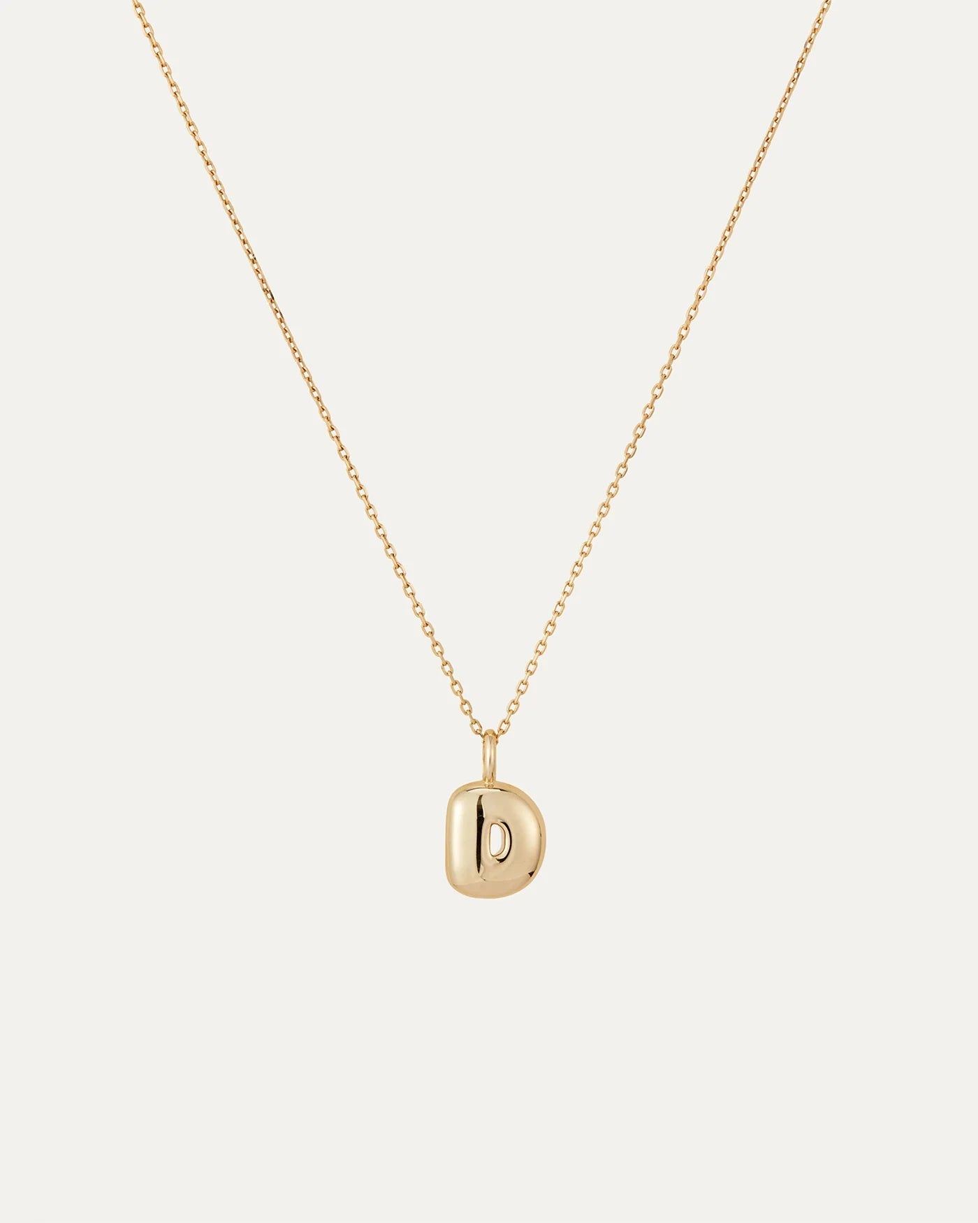 14K gold bubble letter necklace