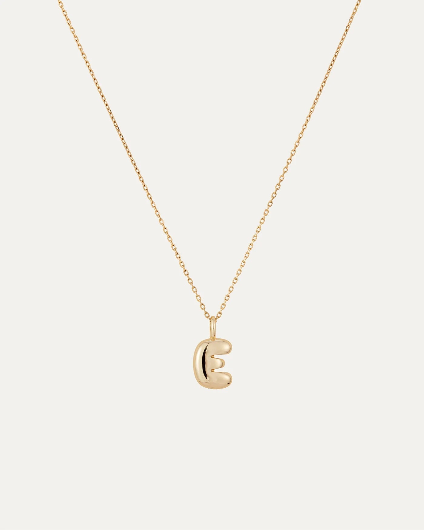 14K gold bubble letter necklace