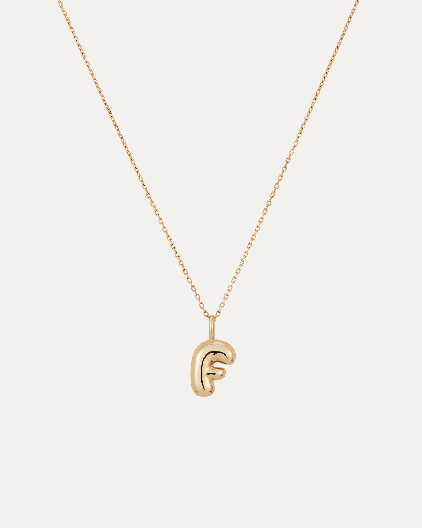 14K gold bubble letter necklace