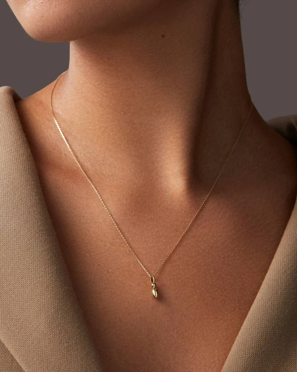 14K gold bubble letter necklace