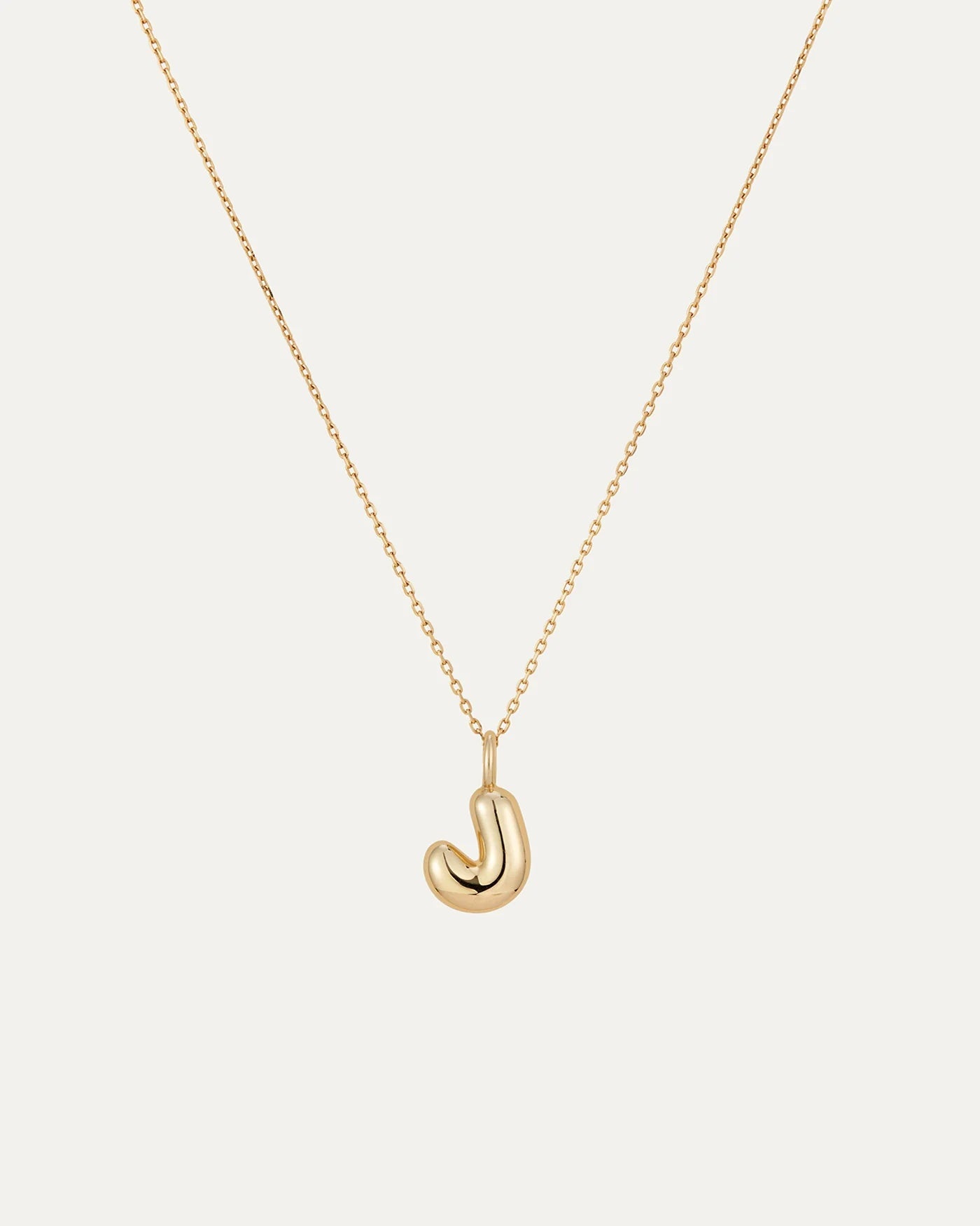 14K gold bubble letter necklace