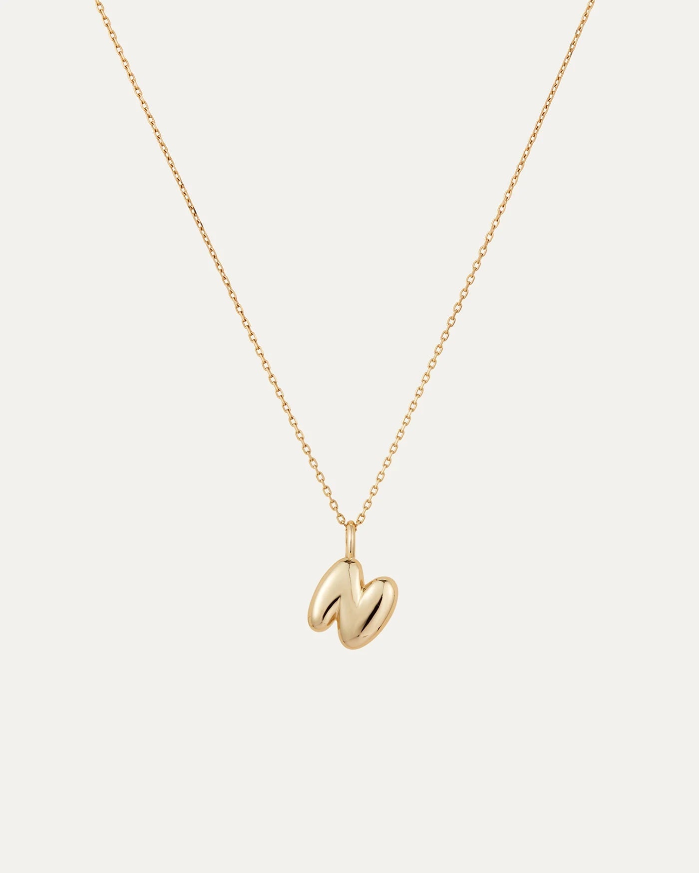 14K gold bubble letter necklace