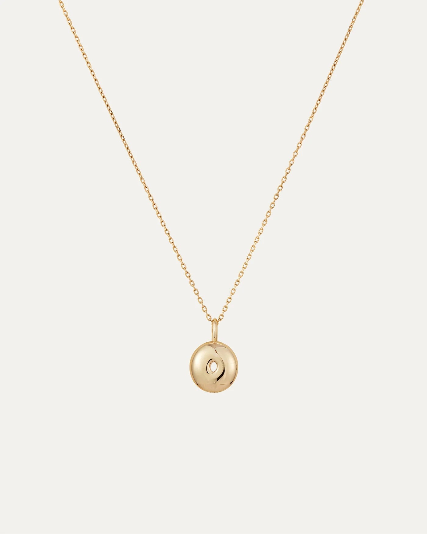 14K gold bubble letter necklace
