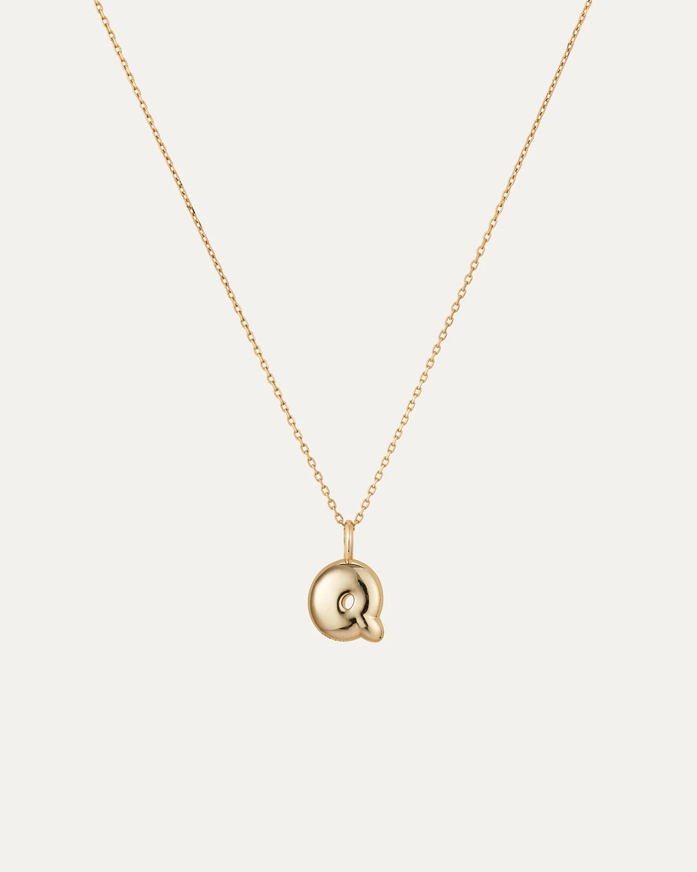 14K gold bubble letter necklace
