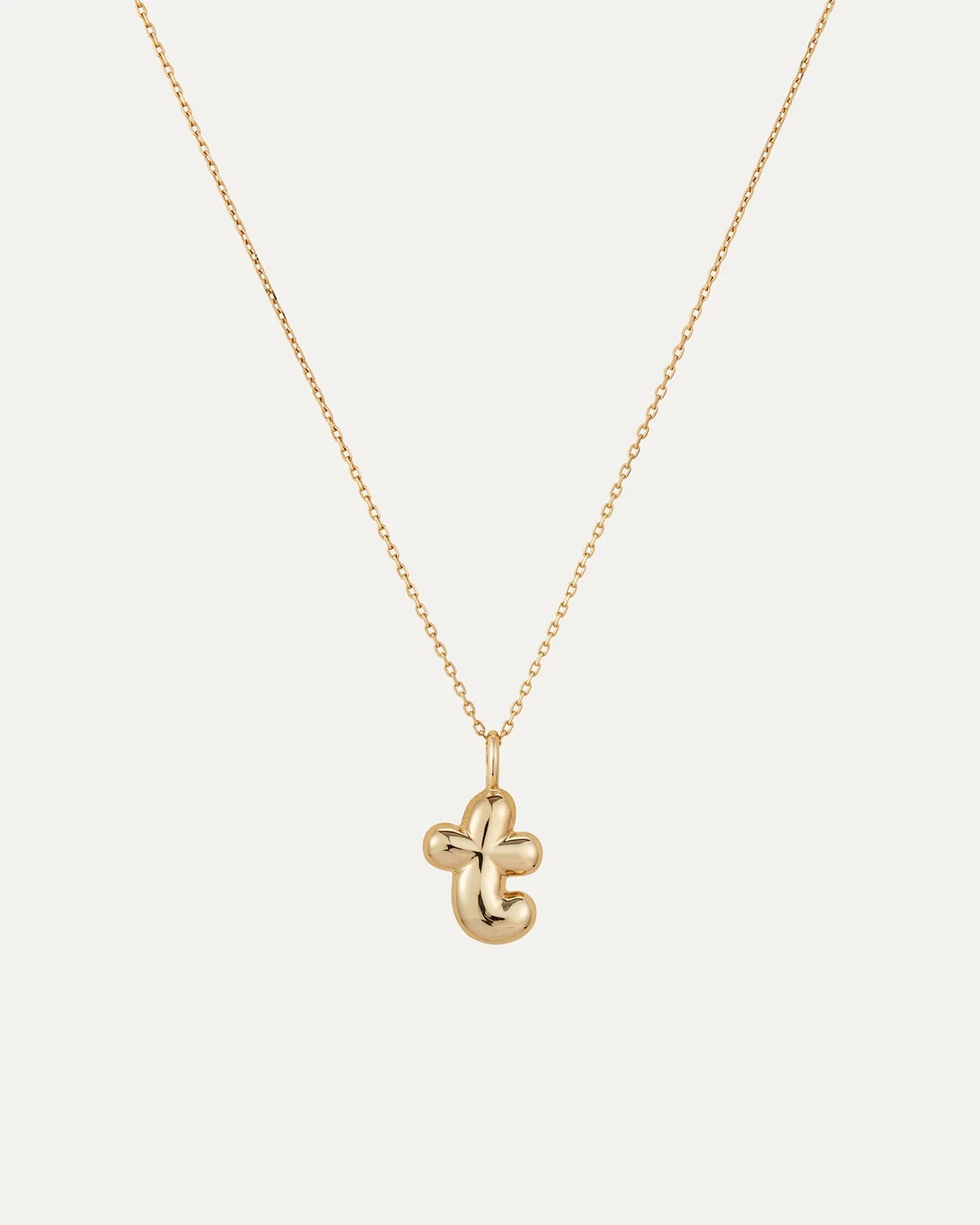14K gold bubble letter necklace