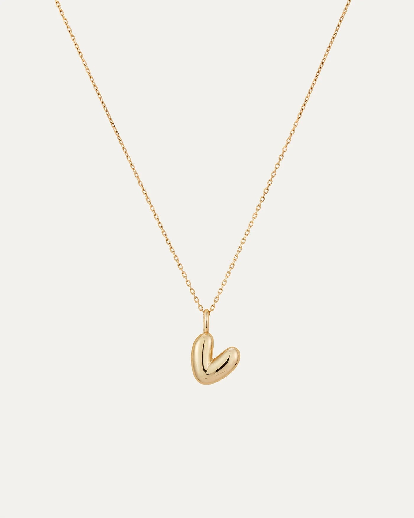 14K gold bubble letter necklace