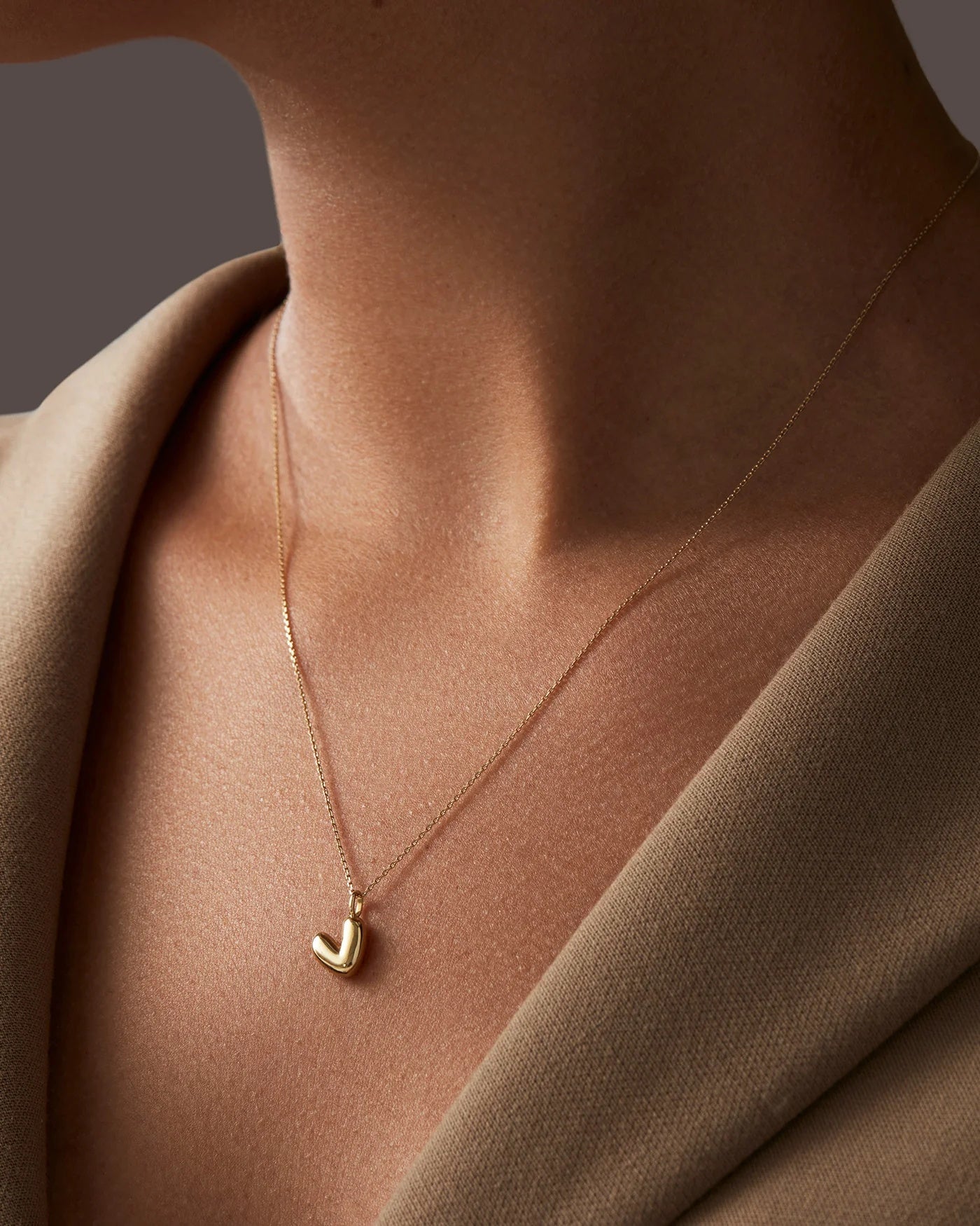 14K gold bubble letter necklace