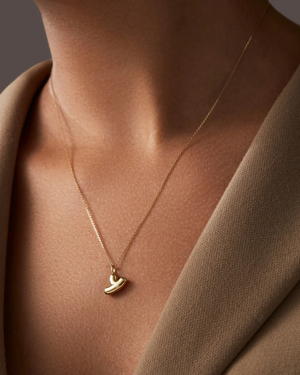 14K gold bubble letter necklace