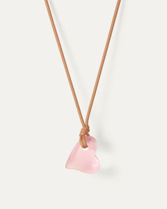 Art heart on a string necklace