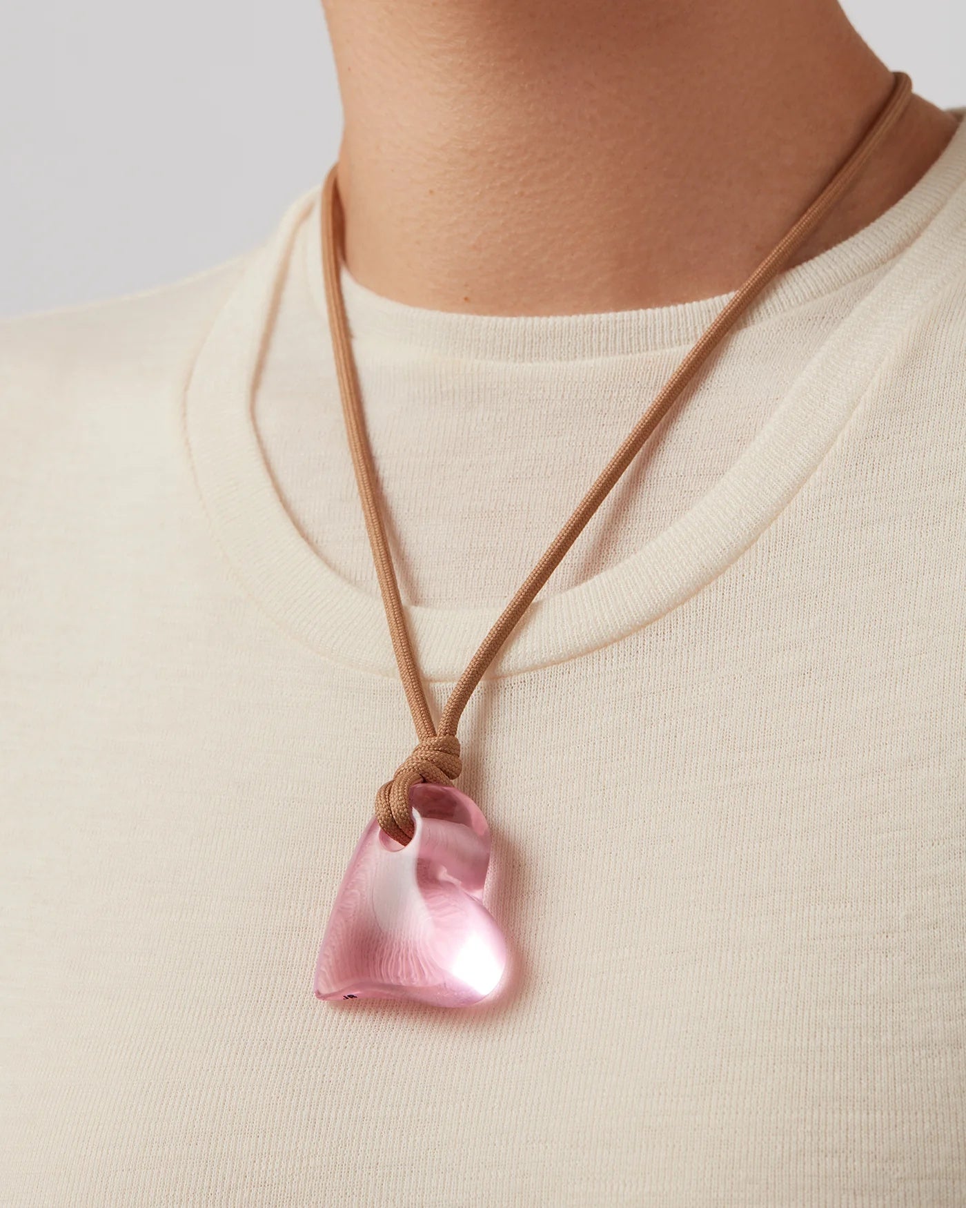 Art heart on a string necklace