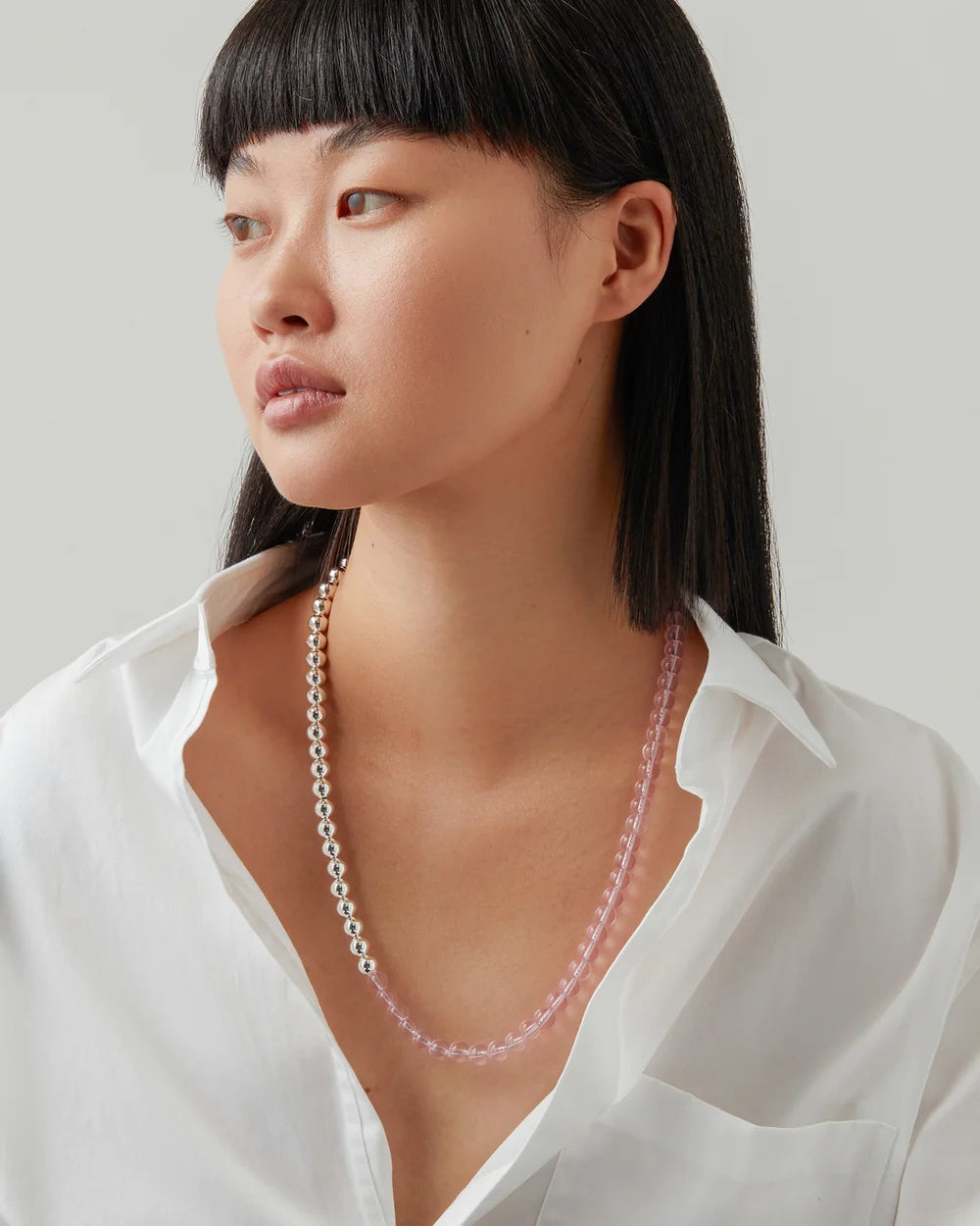 Beaded glass necklace