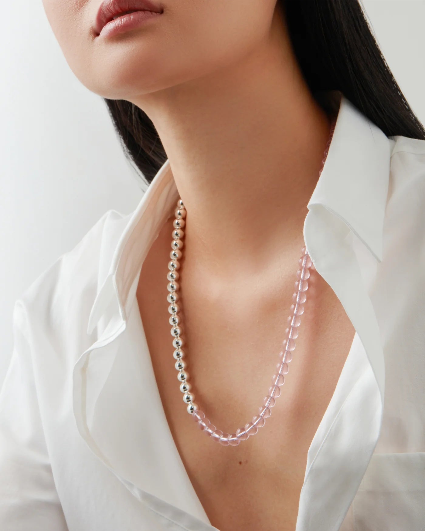 Beaded glass necklace