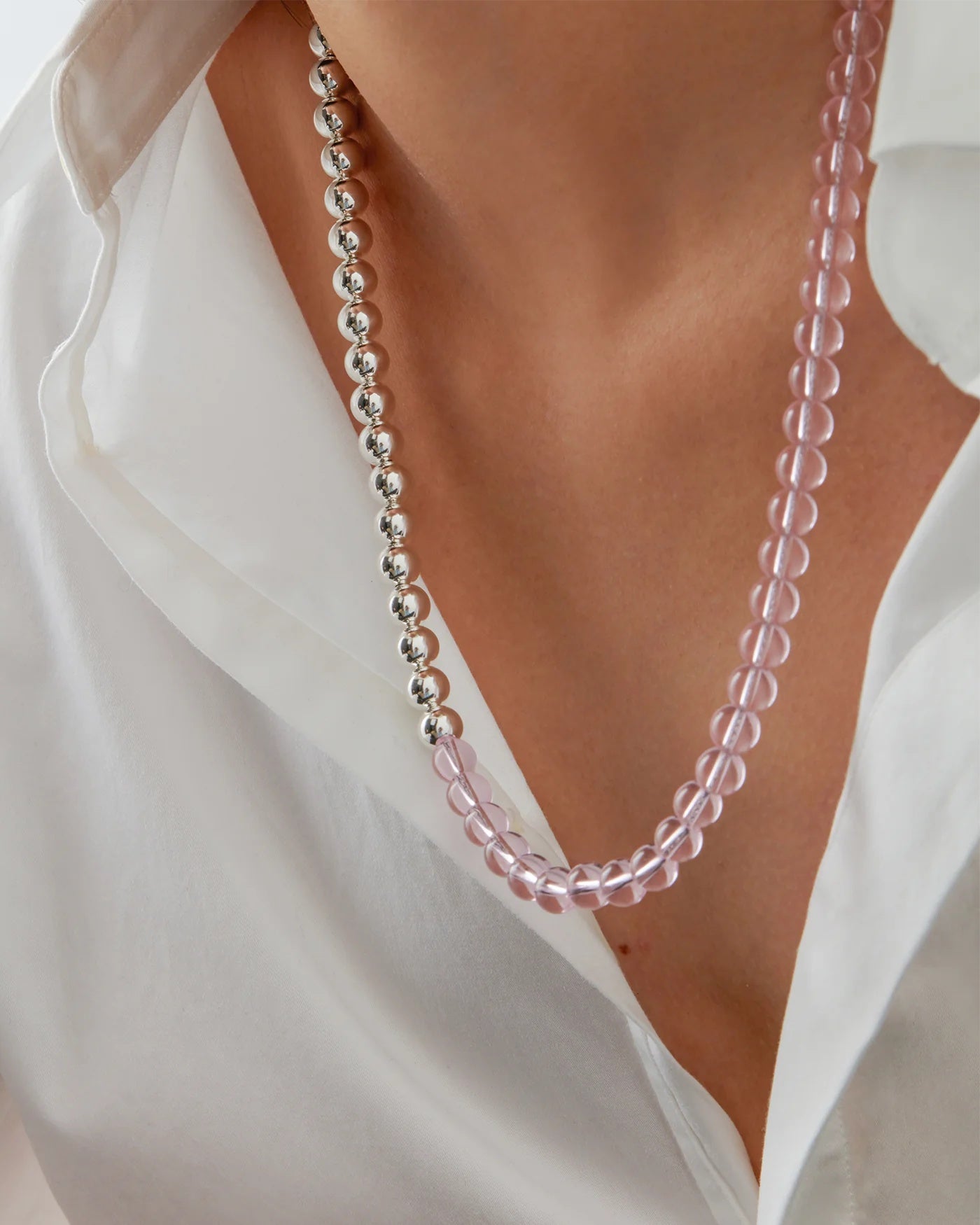 Beaded glass necklace