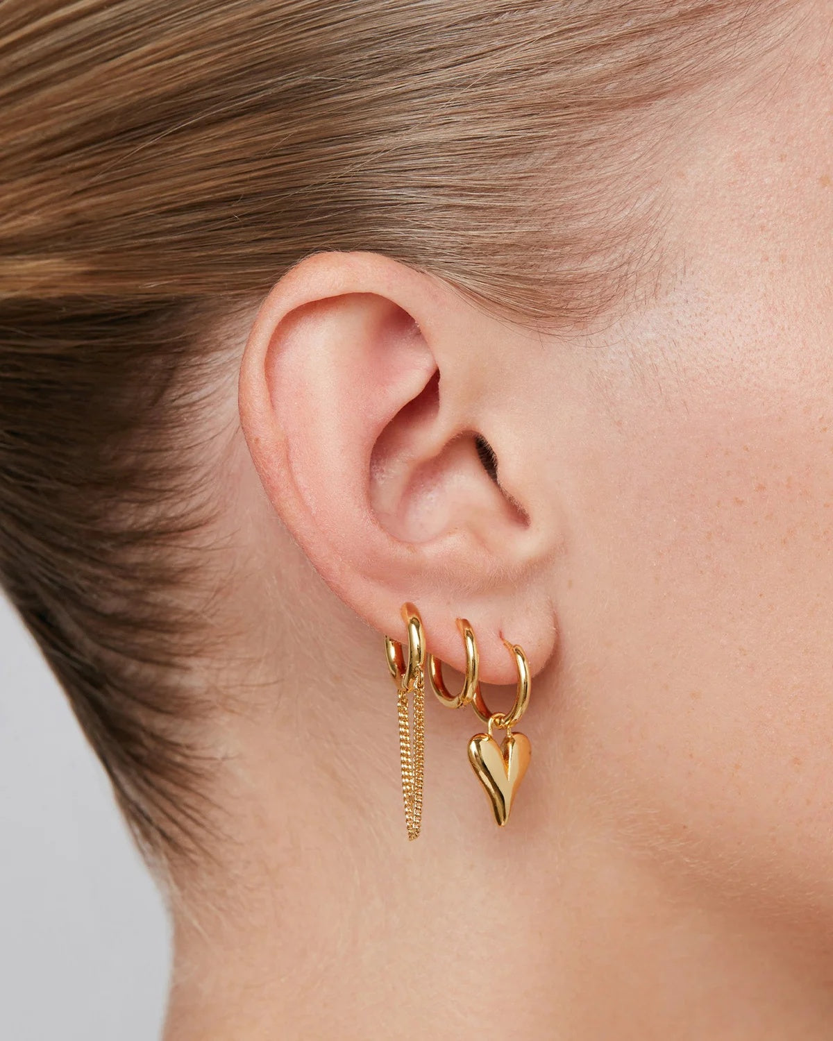 Heart huggie earring