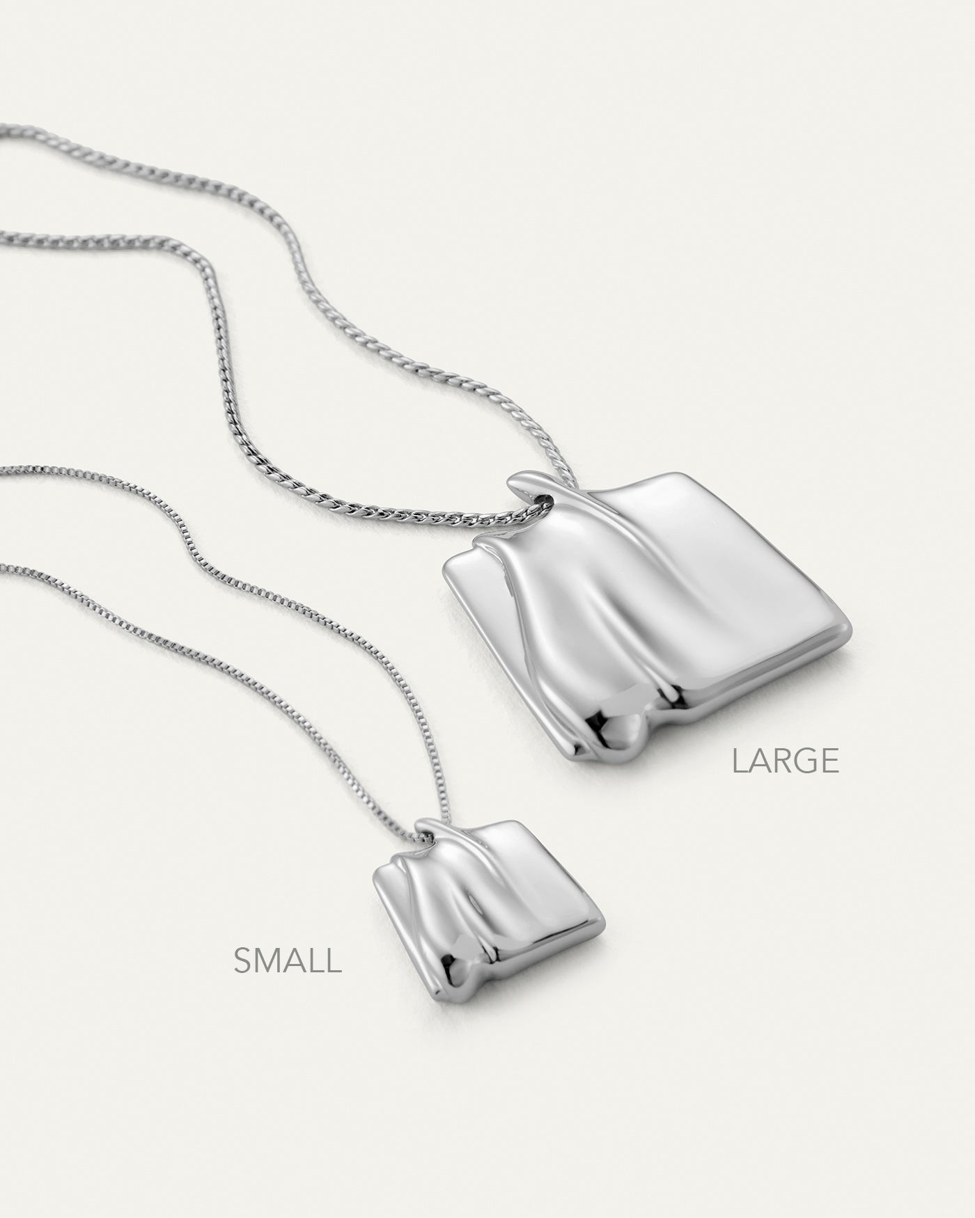 Abstract form chain necklace - Sliver