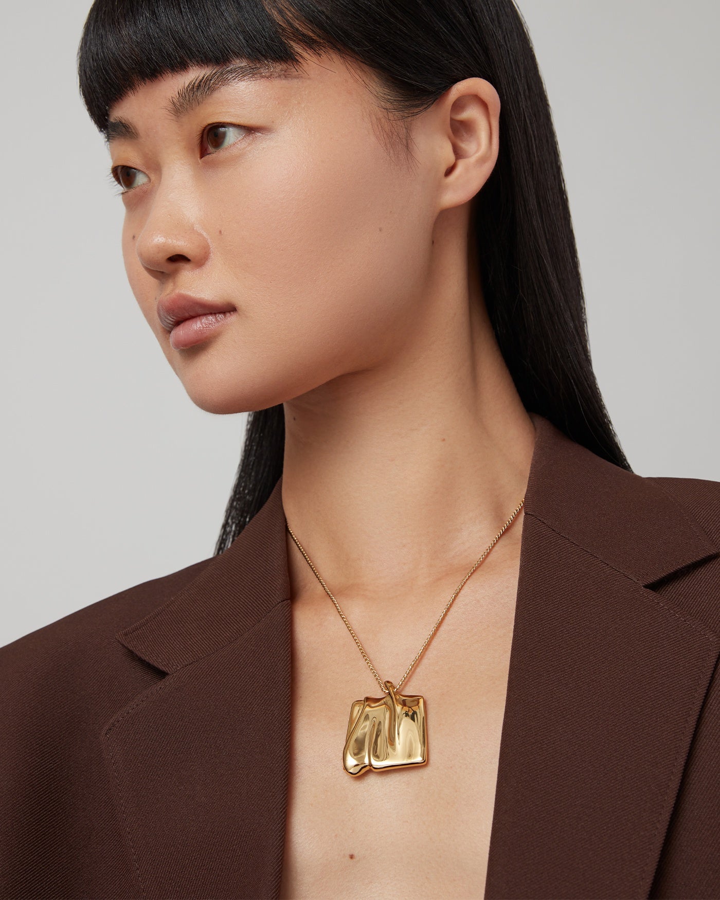 Abstract form chain necklace - Gold