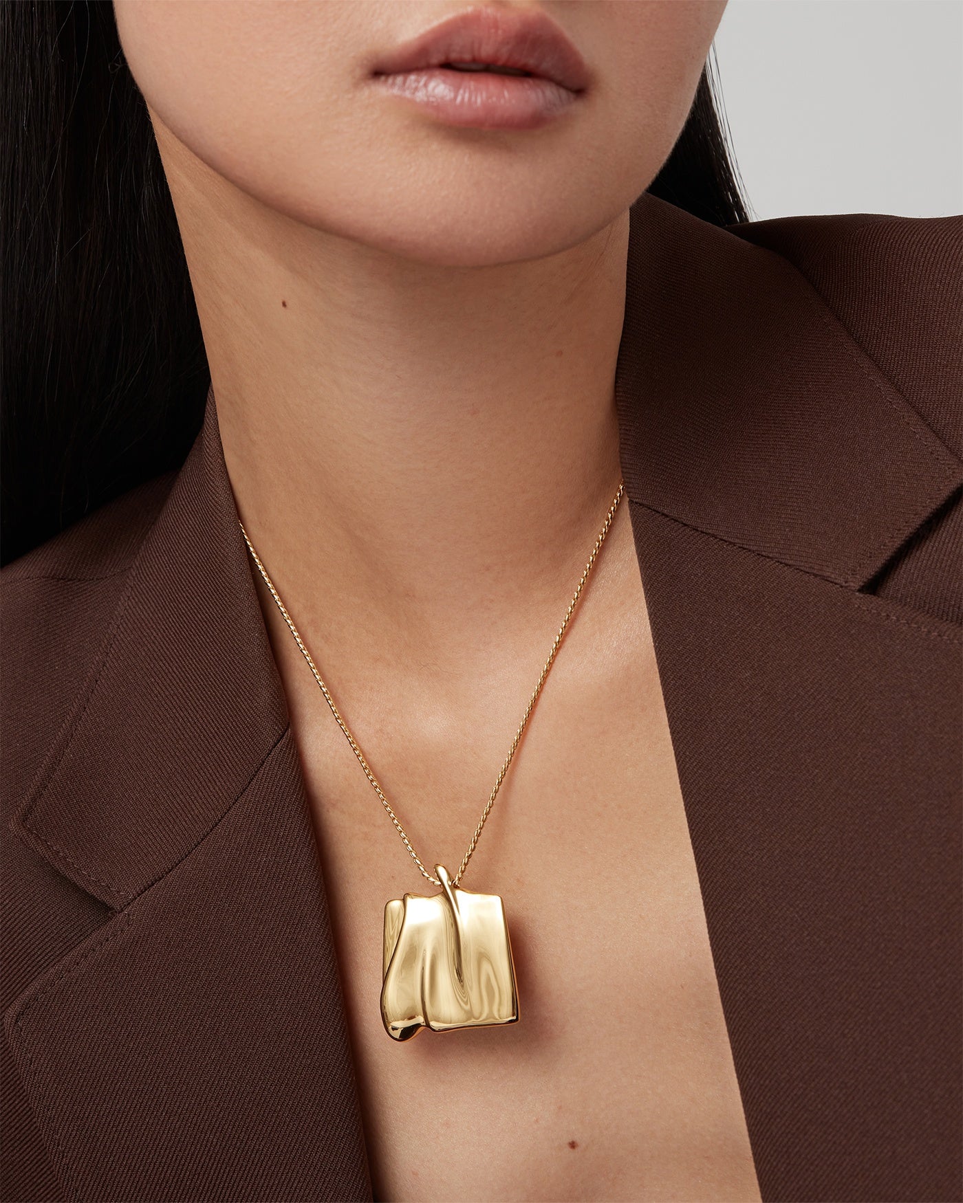 Abstract form chain necklace - Gold