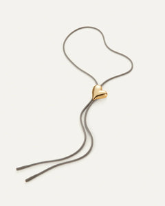 Heart sculpt bolo necklace