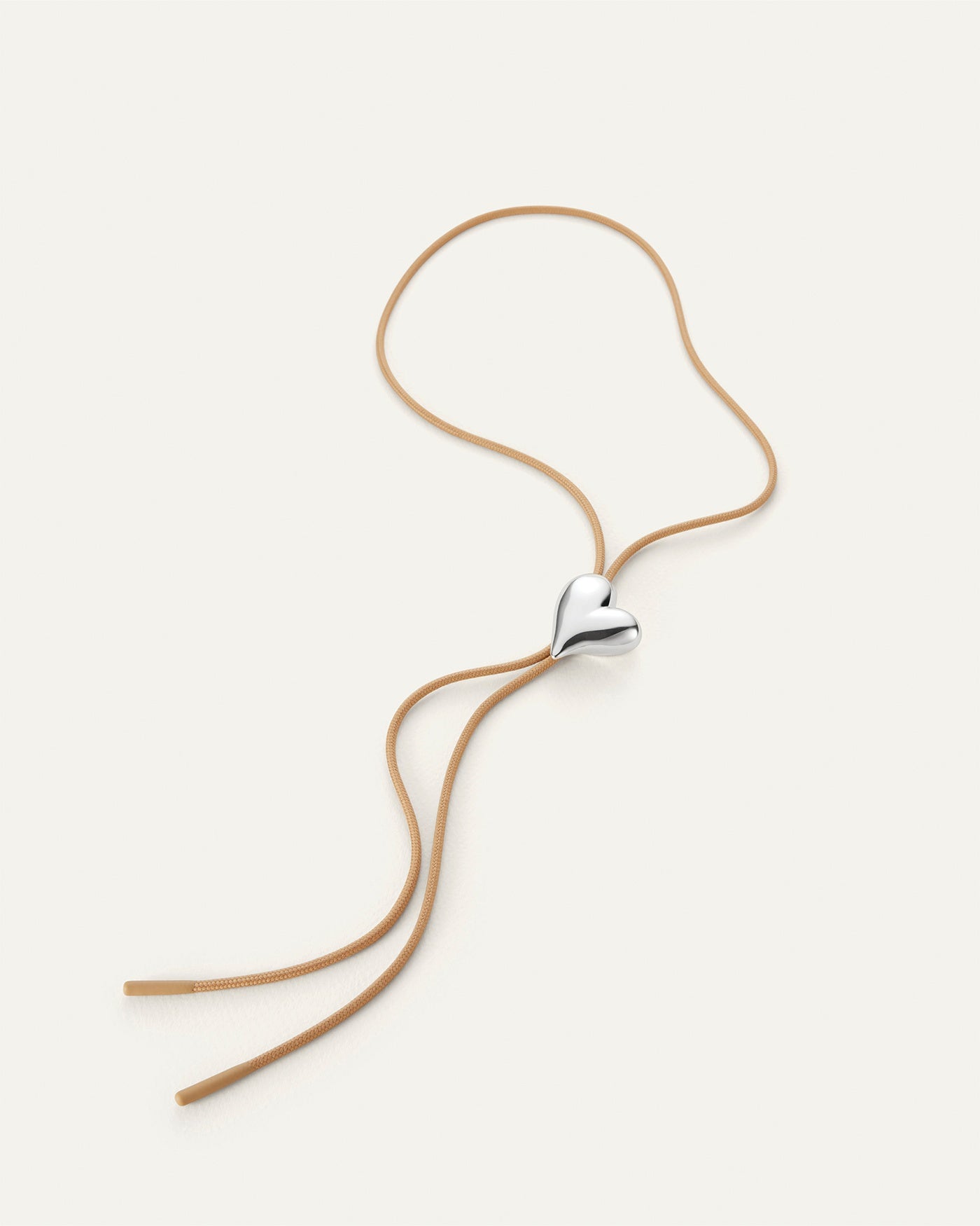 Heart sculpt bolo necklace