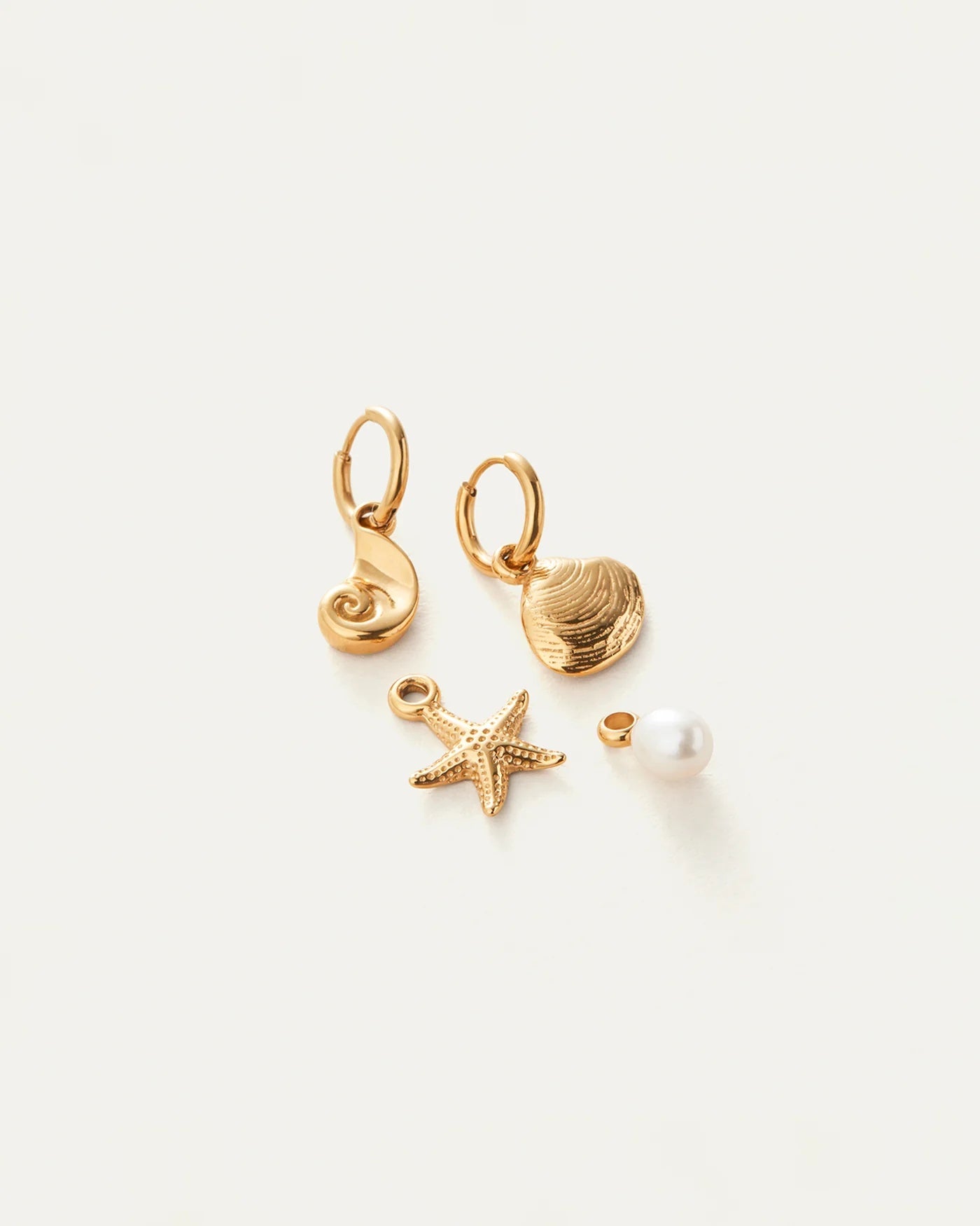 Gold summer earring set